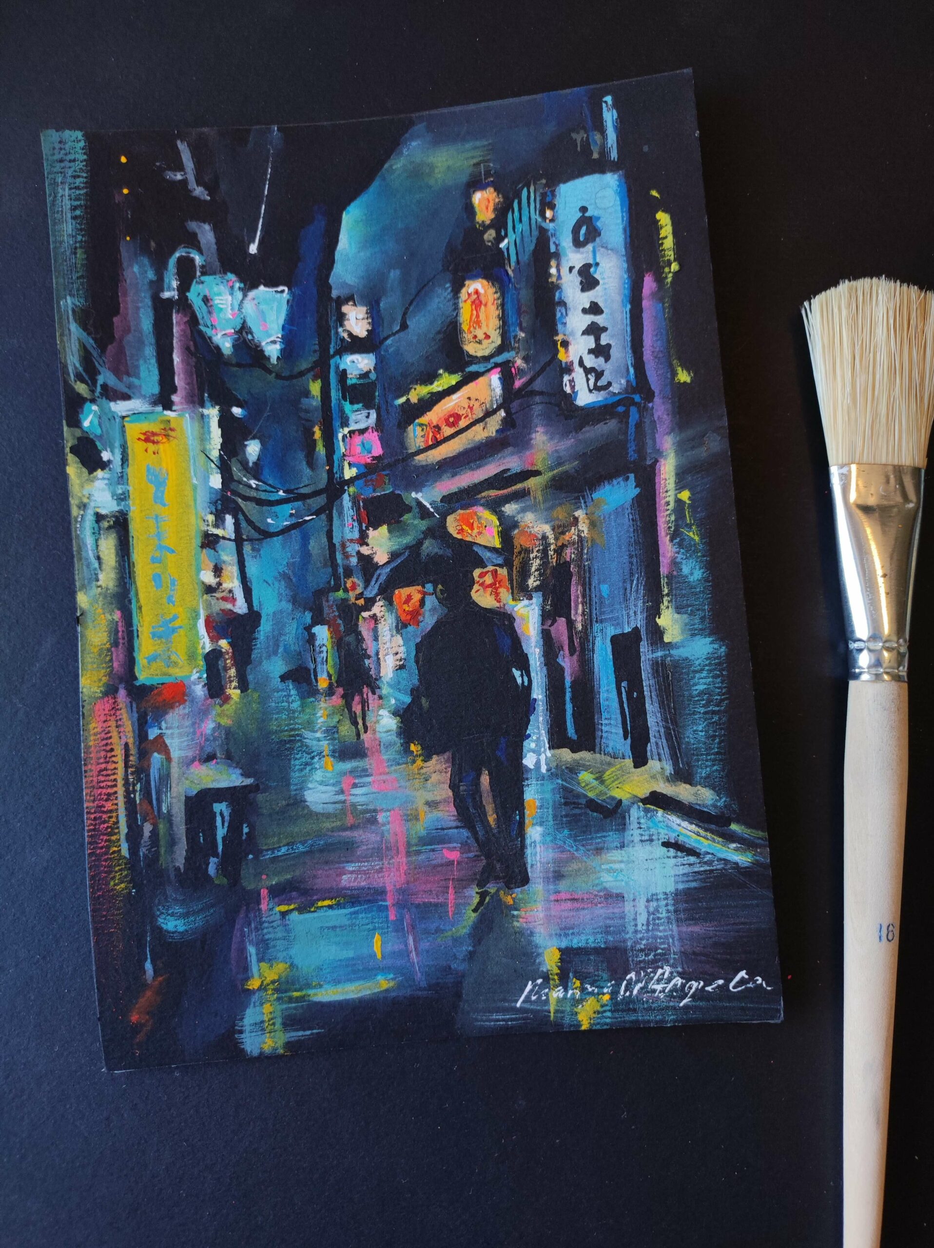 Gouache on black paper 2 Mariya Di Angela